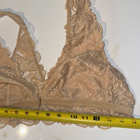 Anthropologie Evalyn V-Neck Lace Bralette blush nude | medium - Picture 10 of 11